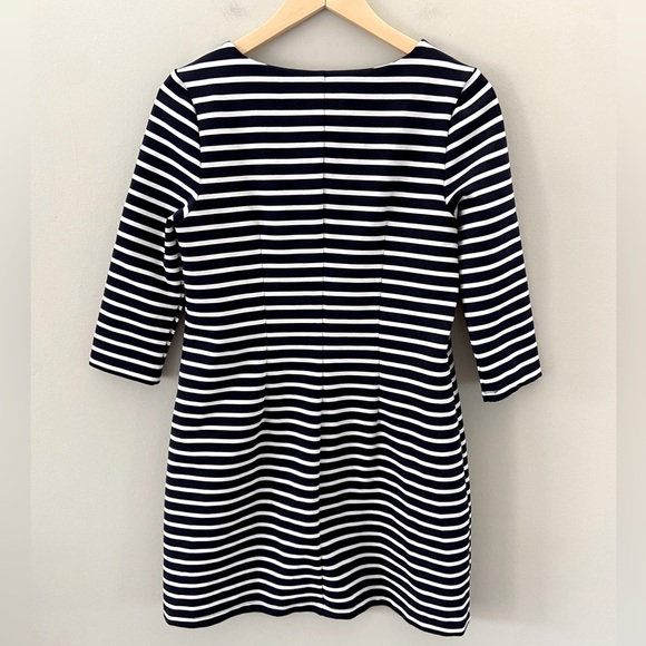 GAP Nautical Preppy Striped A-Line Scoop Neck 3/4 Sleeve Corporate Casual Dress - Picture 4 of 5